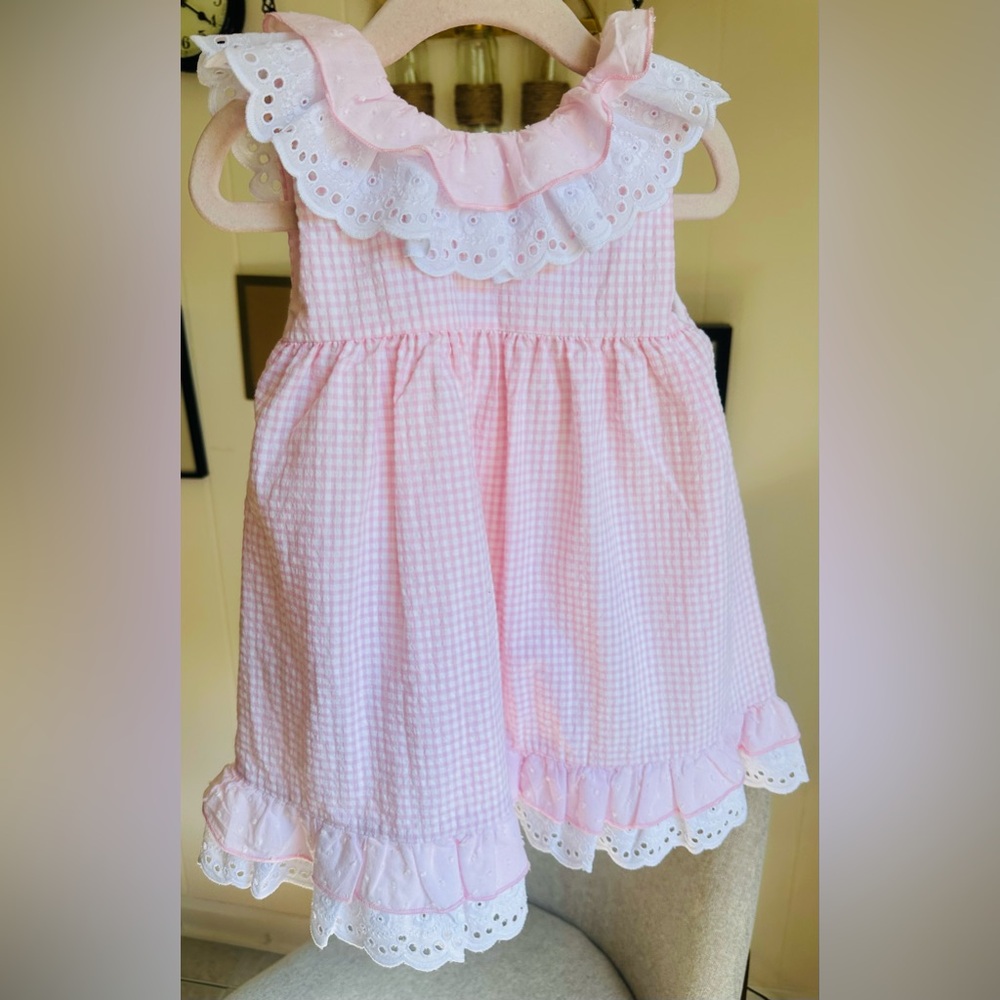 Pink Gingham Ruffle Dress for Kids